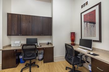 Business center with internet, fax machine and copier